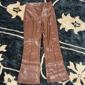 SHEIN Brown Faux Leather Pants